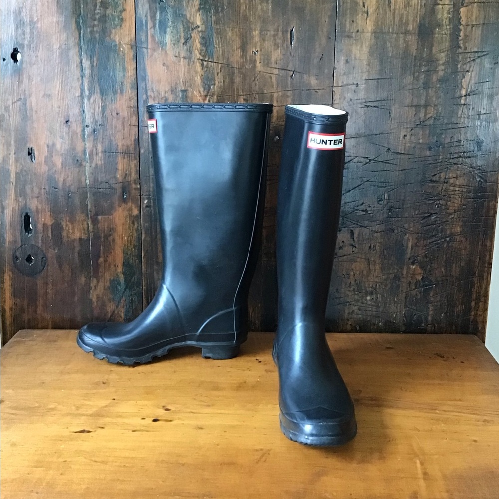 HUNTER Rubber Boots, Original Tall Matte Black. Size US 6M/7M Women's 7 - Picture 4 of 11